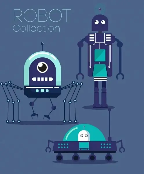 robots advertising modern models dark blue design