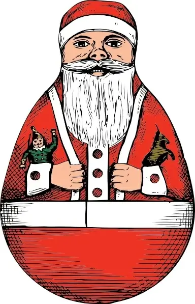 Rolly Polly Santa clip art