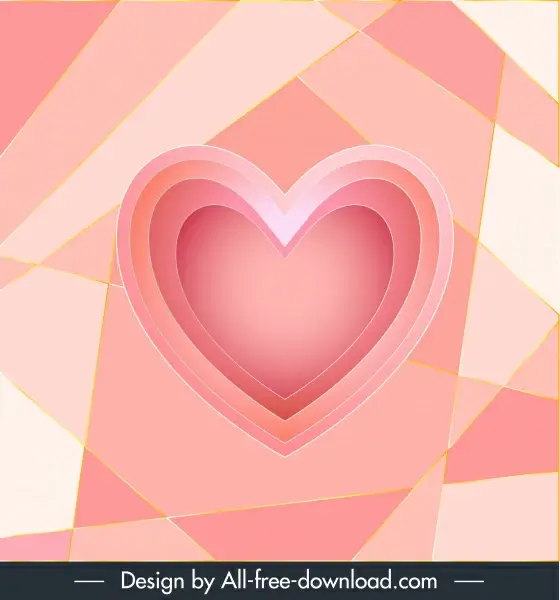 romance background template bright pink heart decor