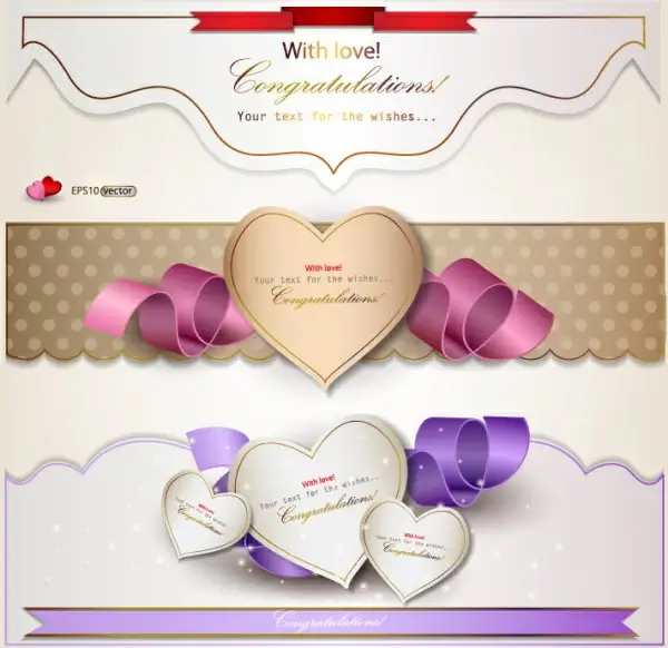 romantic and love banner vector 