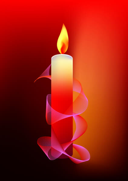 romantic candle elements vector
