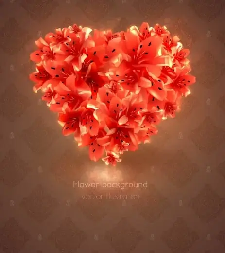 romantic heartshaped background 03 vector