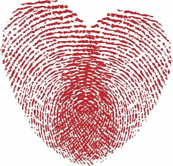 romantic heartshaped pattern vector handprint