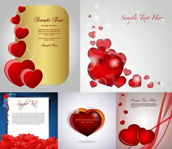 romantic love card vector