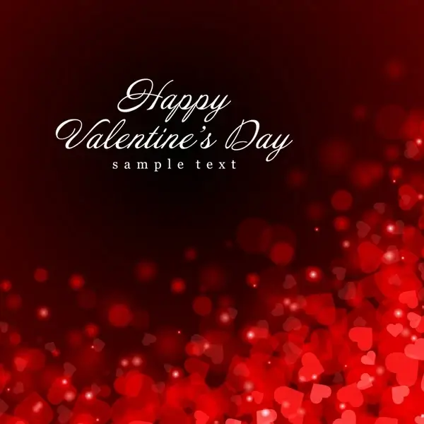valentines banner dark red bokeh hearts decor