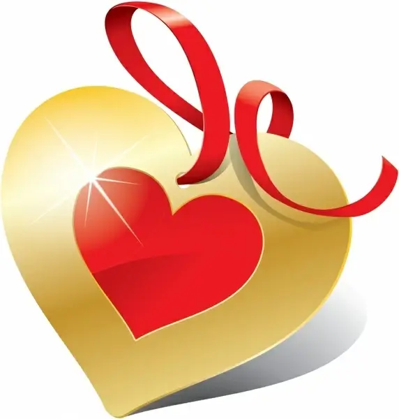 romantic love hearts label vector