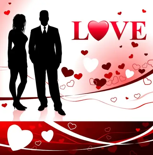 romantic lovers card vector