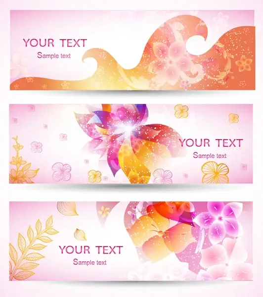 romantic pink banner set