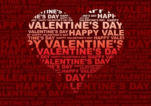 valentines banner red heart decor thick texts layout