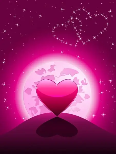 valentine background sparkling star lights heart earth decor
