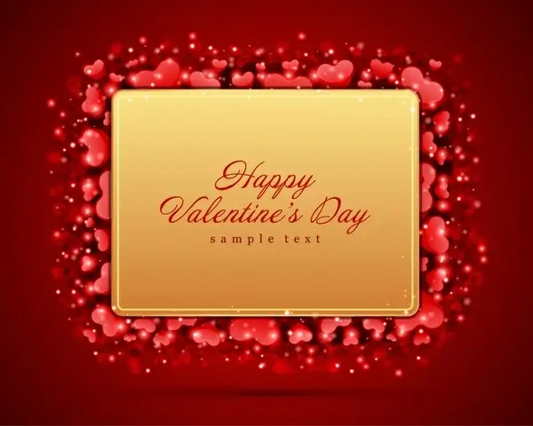 valentines banner template luxury red golden hearts decor
