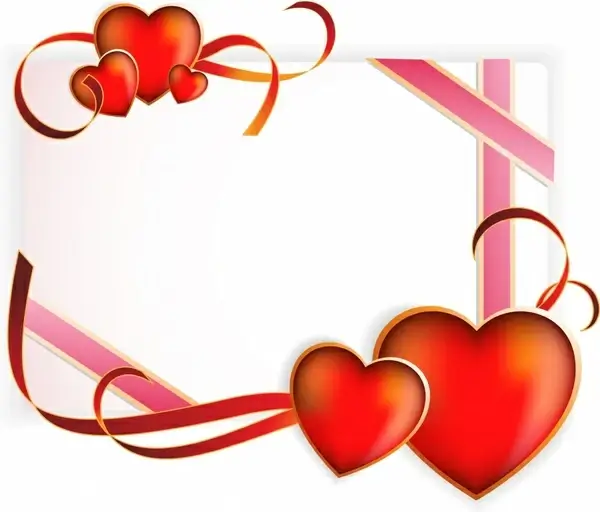 romance background elegant red heart ribbon decor