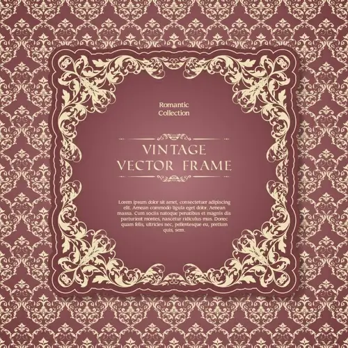 romantic vintage frame vector 