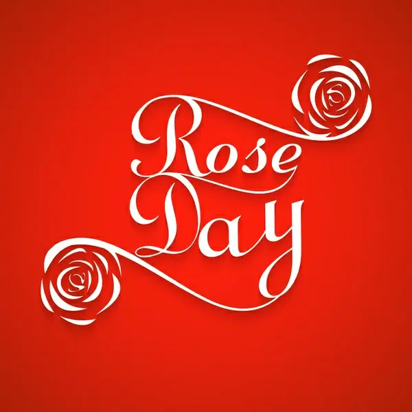 rose day for valentine week colorful typography text vector illustration
