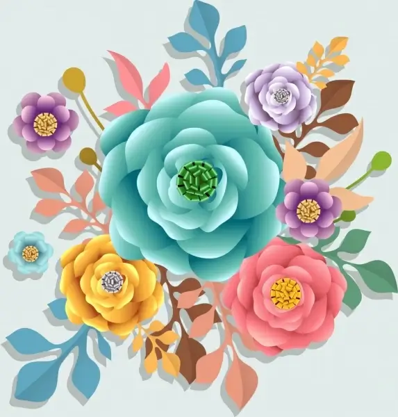 roses background colorful classical decor