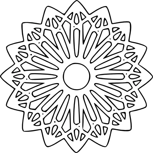 Rosette Outline clip art 