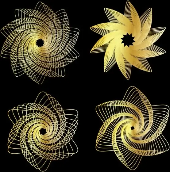 rotating spiral pattern 01 vector