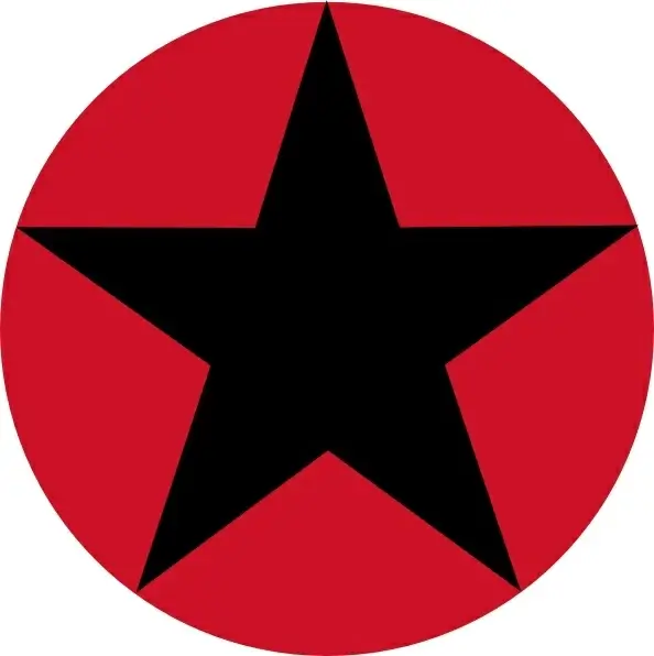 Roudel Black Star Red Circle clip art
