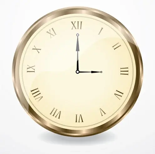 round clock vintage styles vector