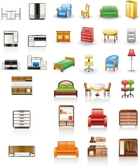 rounded furniture icon vector