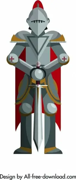 royal knight icon vintage iron armor symmetrical decor