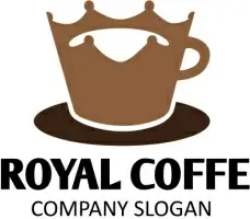 royal with coffe logo vector