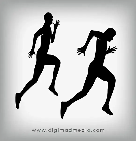 runners silhouette vector design