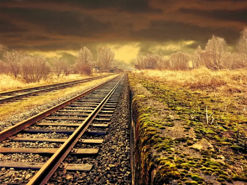rural scene picture empty railway classic