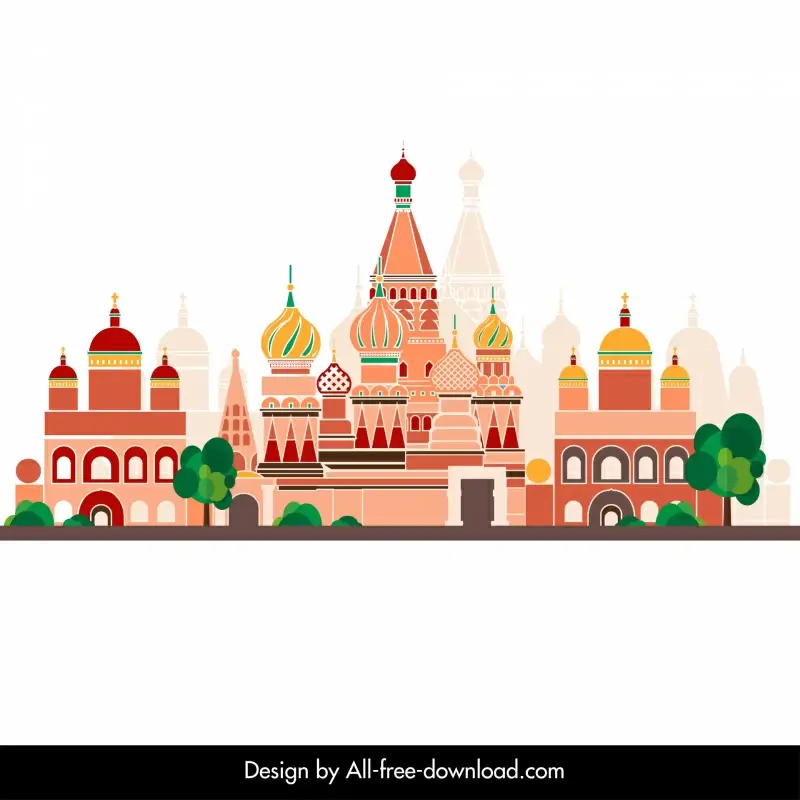 russian design elements elegant flat palace architectures sketch