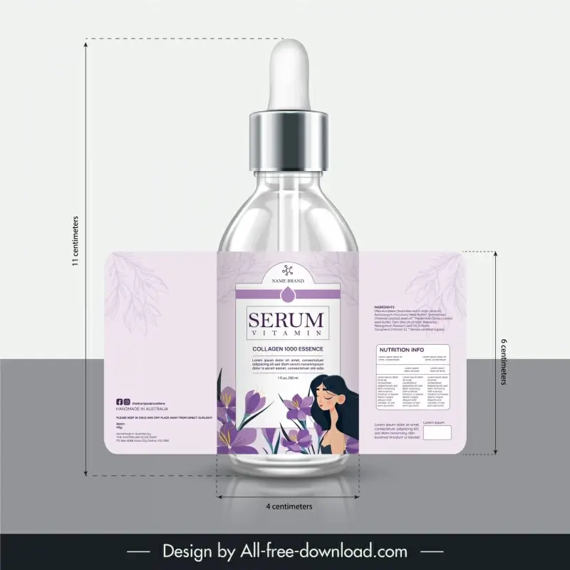 saffron extract collagen serum packaging template elegant design 