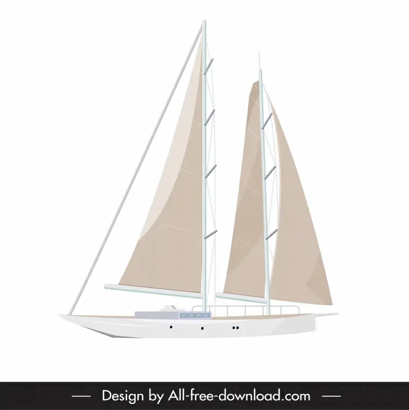 sailboat icon luxury triple sails decor