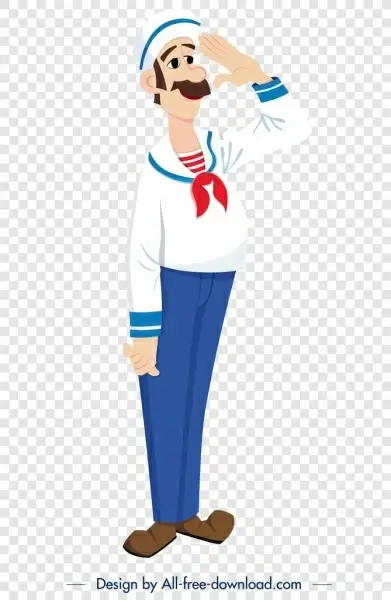 sailor icon funny colored cartoon character