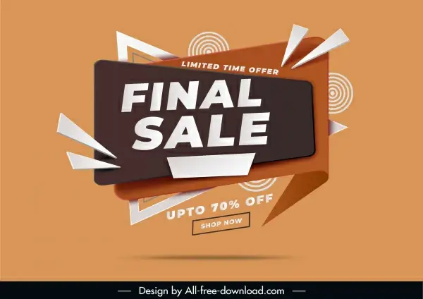 sale banner template modern dynamic abstract 3d decor