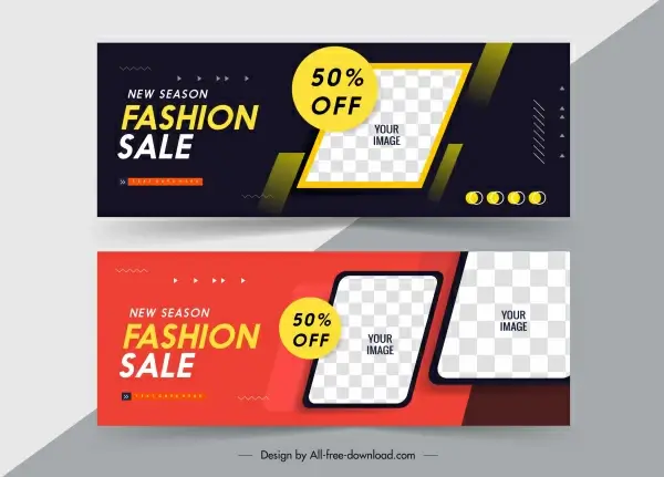 sale banner templates modern colorful checkered decor