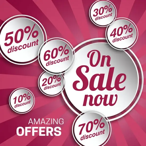 sale promotion banners design with white buttons