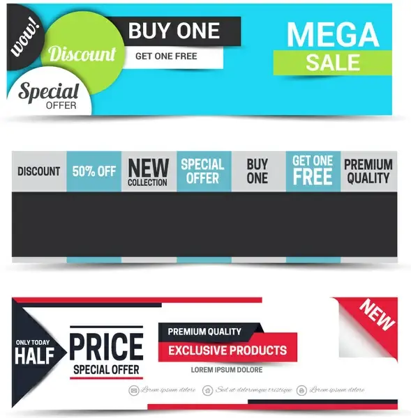sale promotion banners sets with modern style