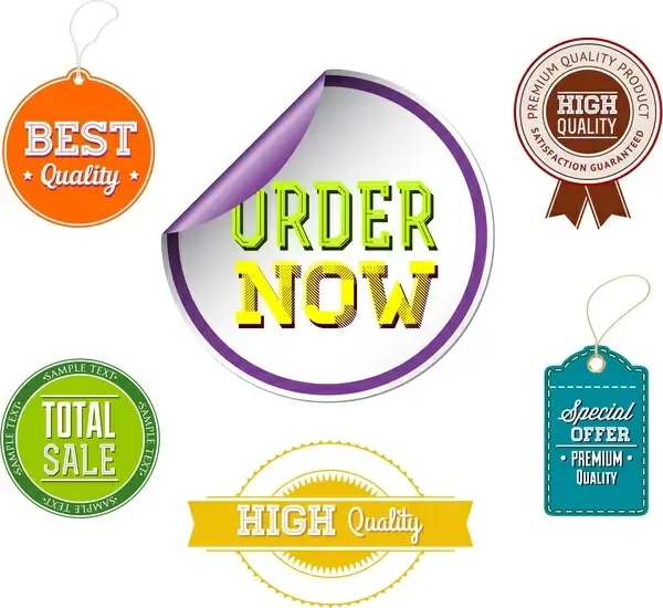 sale promotion labels collection design with various shapes