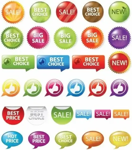 Sale Shopping Tags and Signs Vector Graphics