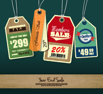 sale tag poster retro style vector