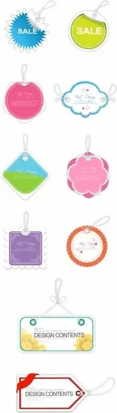 hang tags templates colored flat shapes design