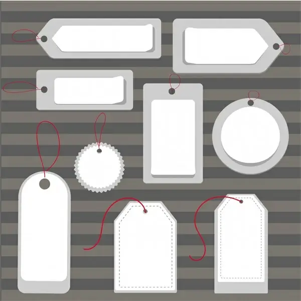 sales tags collection illustration with various blank shapes