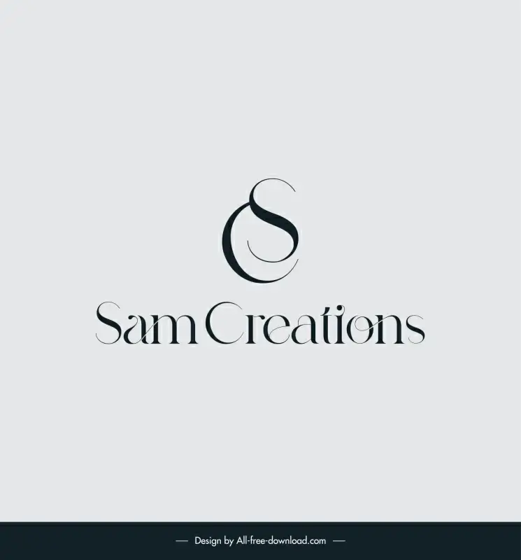 sam creations logo template flat calligraphy curves decor