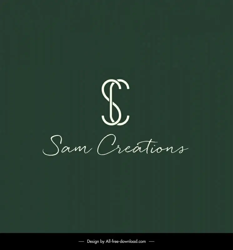 sam creations logotype flat calligraphy stylized texts sketch