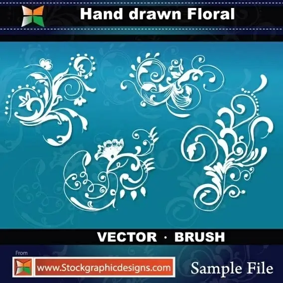 sample file from hand drawn floral vector and photoshop brush