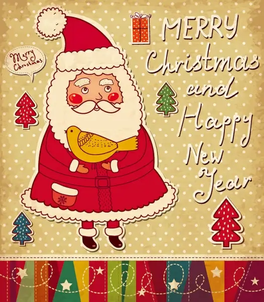 santa claus and xmas stickers vector grahpic