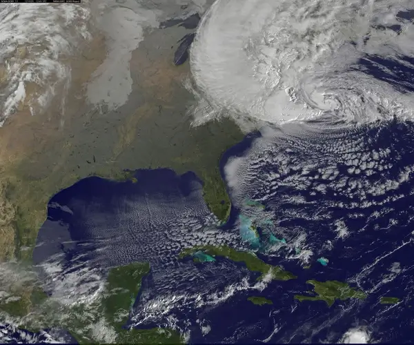 satellite view of hurricane sandy on oct 29