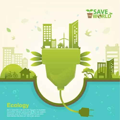 save world eco infographics template vector