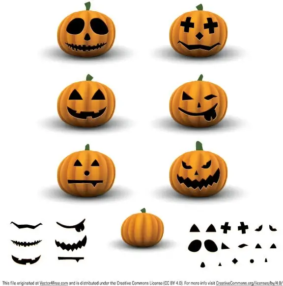 scary halloween pumpkins vector