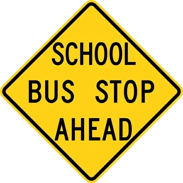 School Bus Stop Ahead Sign clip art