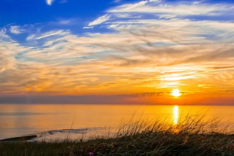 sea scenery picture elegant tranquil sunset
